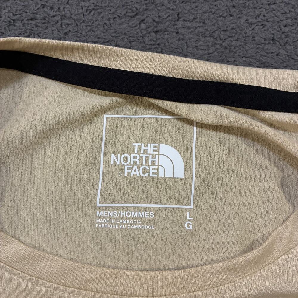 The North Face 24/7 Beige Khaki FlashDry Short Sleeve Crewneck T-Shirt Mens Sz L - Picture 6 of 7